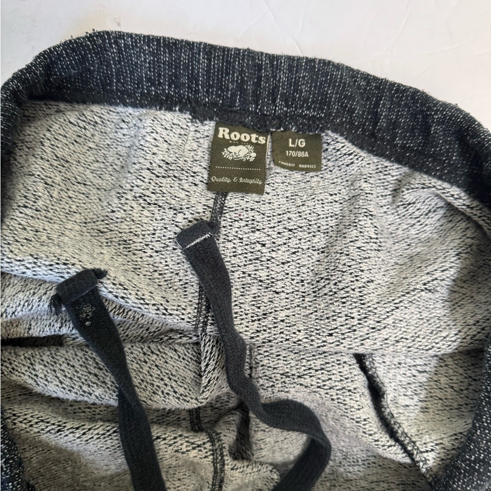 Roots Original Cotton Blend Sweatpant Fleece Pockets Drawcord Logo Soft Unisex L - Picture 7 of 16